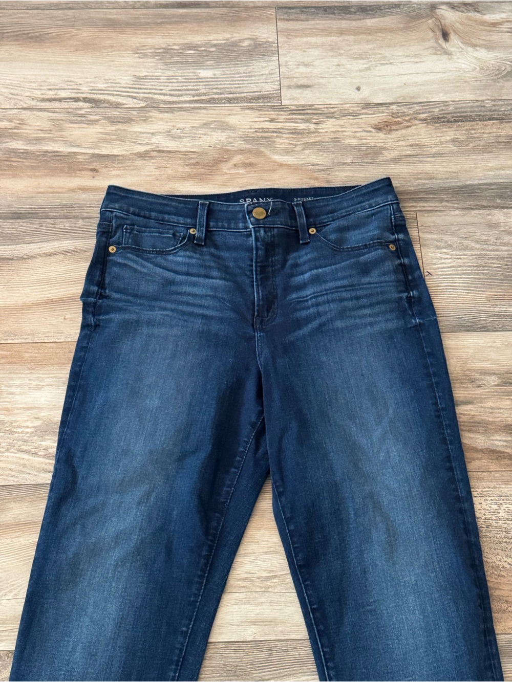 Spanx 5-Pocket Boyfriend Jeans Size 30 Blue Denim